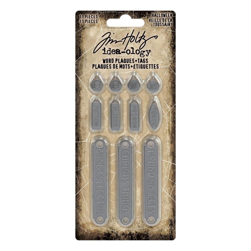 Tim Holtz idea-ology Halloween Word Plaques + Tags TH94438